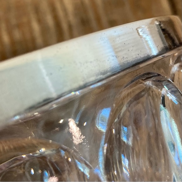 Vintage Glass Serving Bowl With Silver Plated Rim - Picture 11 of 14